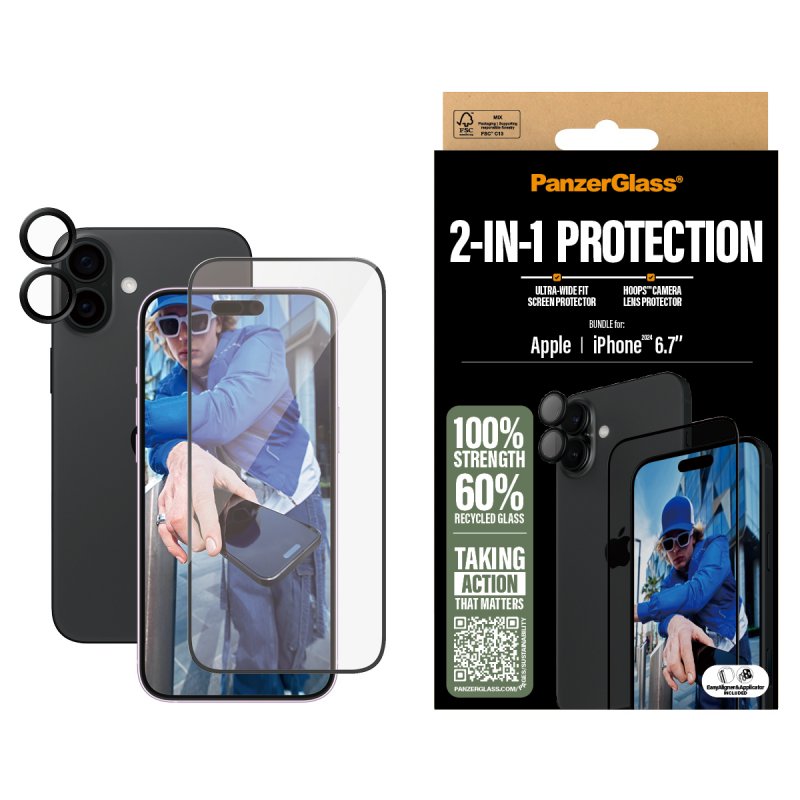 PanzerGlass PG 2-in-1 Bundle iPhone 16 6.7Inch