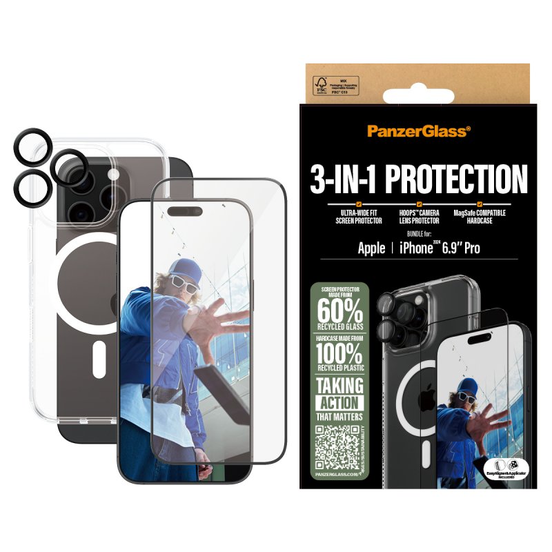 PanzerGlass PG 3-in-1 Bundle iPhone 16P 6.9Inch