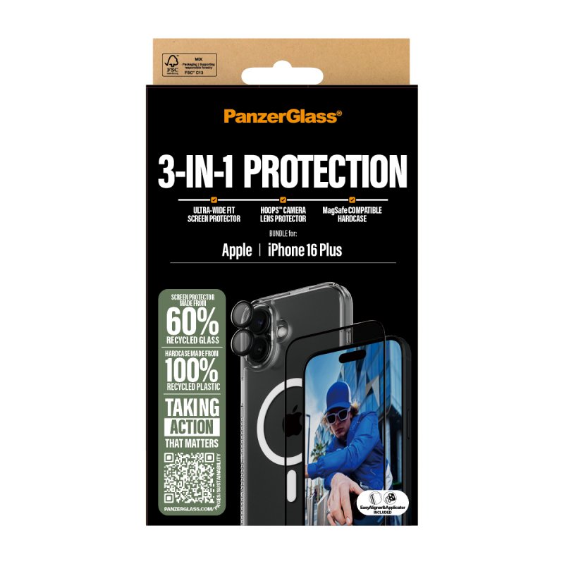 PanzerGlass PG 3-in-1 Bundle iPhone 16 6.7Inch