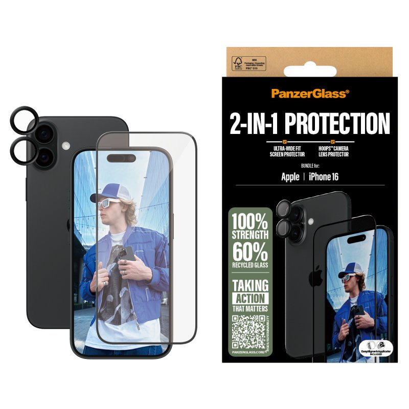 PanzerGlass PG 2-in-1 Bundle iPhone 16 6.1Inch
