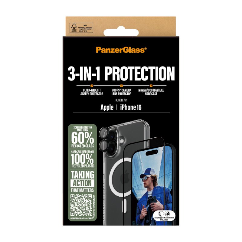 PanzerGlass 3-in-1 Protection Bundle iPhone 16