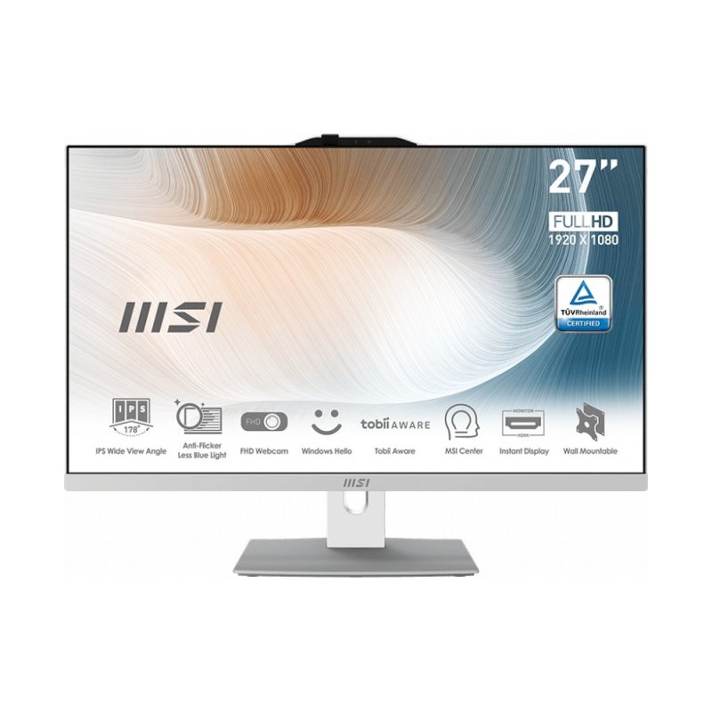 MSI Modern AM272P 1M-838DE All-in-One weiß 27" FHD Display (68,6cm), Intel i5-120U, 8GB RAM, 512GB SSD, Intel Grafik,