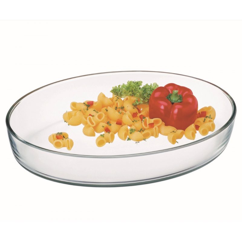 Plat à four ovale, contenance 2,2L, dimensions 300 x 210 x 62 mm - verre borosilicate -très haute résistance 7127