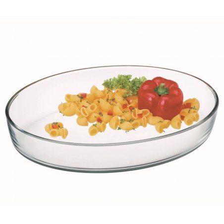 Plat à four ovale, contenance 2,2L, dimensions 300 x 210 x 62 mm - verre borosilicate -très haute résistance 7127