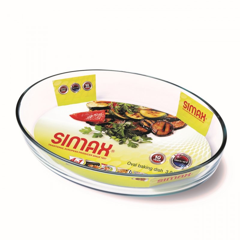 Plat à four ovale, contenance 2,2L, dimensions 300 x 210 x 62 mm - verre borosilicate -très haute résistance 7127