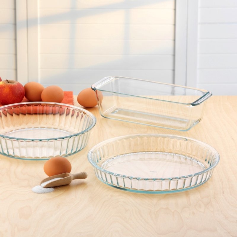 Moule à manqué en verre, contenance 2,10 l, dimensions Ø 260 x 58 mm - verre borosilicate -très haute résistance