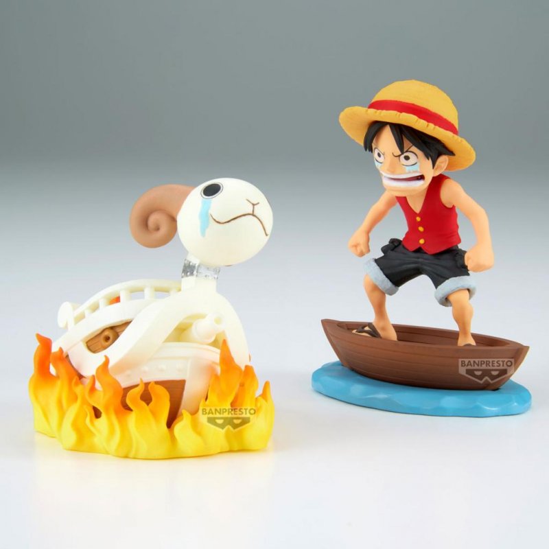 ONE PIECE - Luffy & Going Merry - WCF Log Stories Figurine 8cm