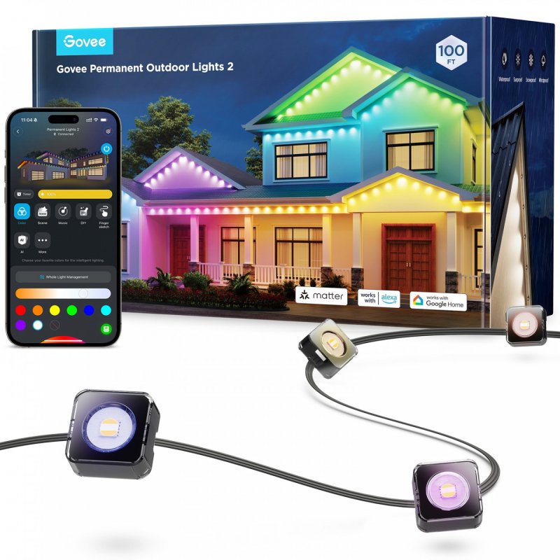 Govee H705E Permament Outdoor Lights 2 30m | LED lighting | RGBICW, Wi-Fi, Bluetooth, IP67