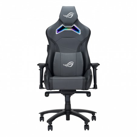 ROG Chariot X Gaming-Stuhl (grau/schwarz, Rennwagen-Stil, Aura RGB-Beleuchtung)