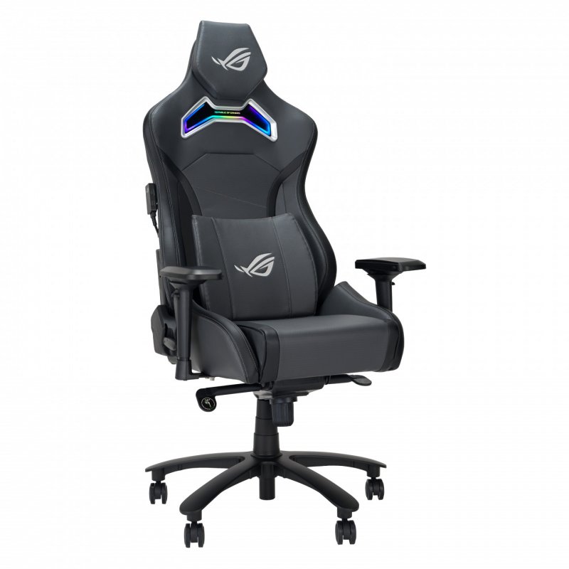 ROG Chariot X Gaming-Stuhl (grau/schwarz, Rennwagen-Stil, Aura RGB-Beleuchtung)