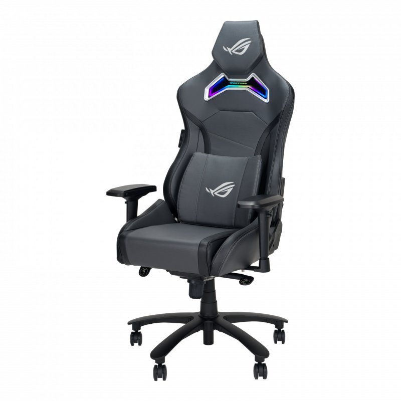 ROG Chariot X Gaming-Stuhl (grau/schwarz, Rennwagen-Stil, Aura RGB-Beleuchtung)