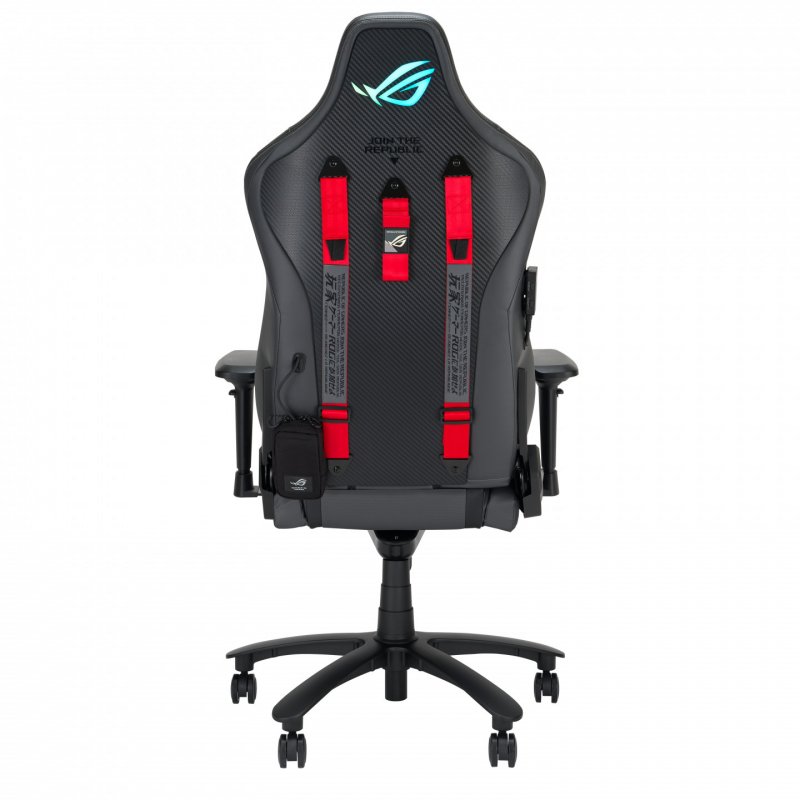 ROG Chariot X Gaming-Stuhl (grau/schwarz, Rennwagen-Stil, Aura RGB-Beleuchtung)