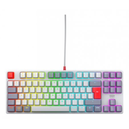 CHERRY K4V2 TKL clavier Jouer USB QWERTZ Allemand Gris, Gris clair, Rouge