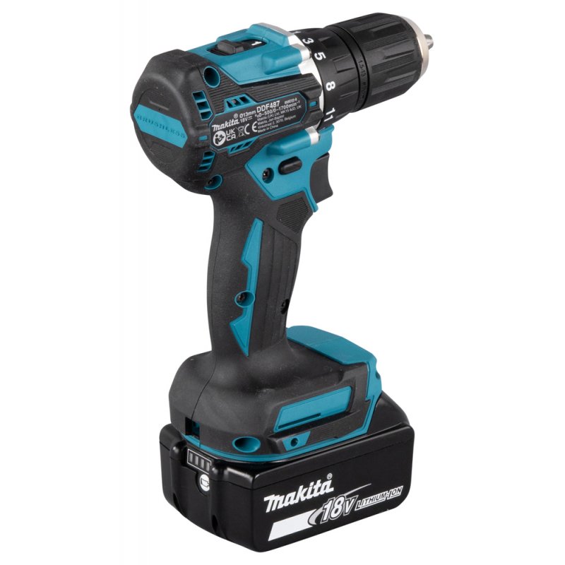 Makita DDF487RFE3 power screwdriver/impact driver 1700 RPM Black, Blue, Steel