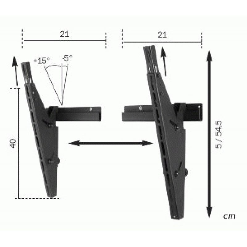 Eurex Universal Tilt Wall Support Noir