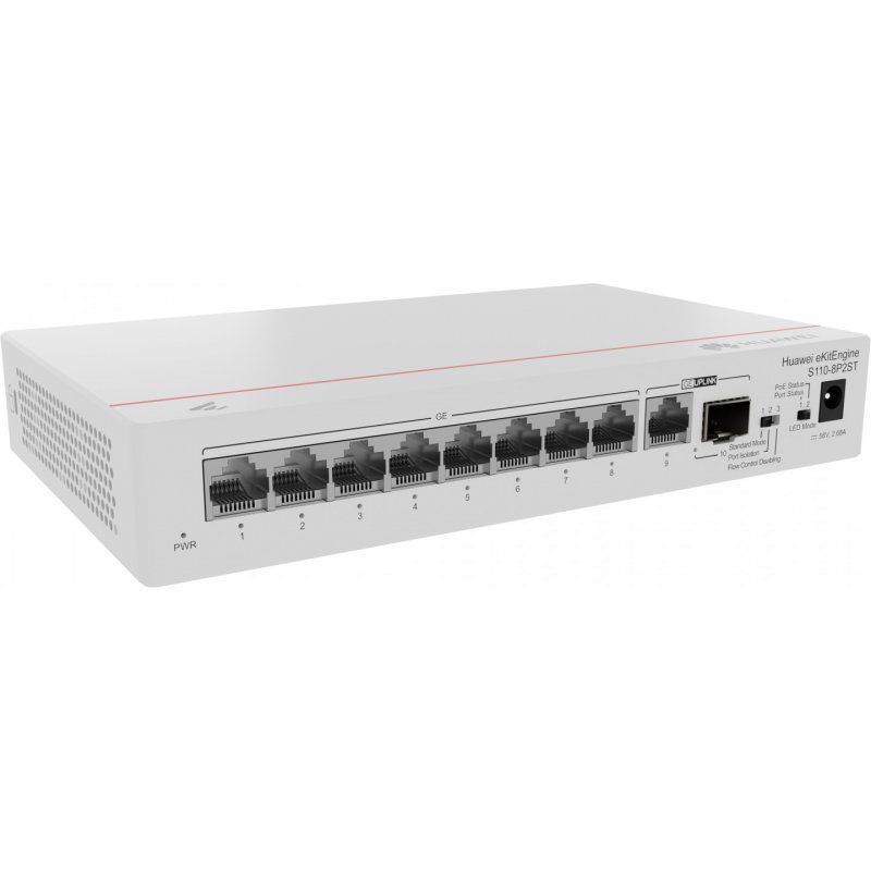 Huawei CloudEngine S110-8P2ST Connexion Ethernet, supportant l'alimentation via ce port (PoE) Gris