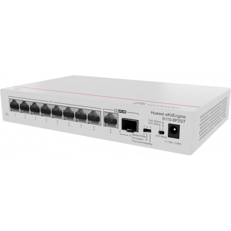 Huawei CloudEngine S110-8P2ST Connexion Ethernet, supportant l'alimentation via ce port (PoE) Gris