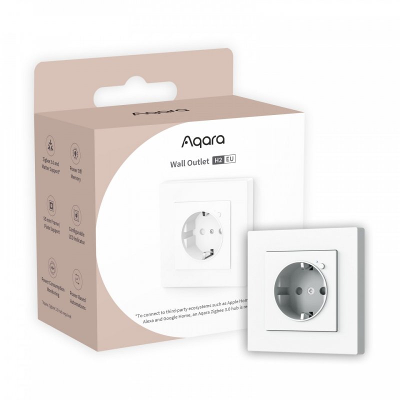 Aqara Wall Outlet H2 EU | Wall outlet | Zigbee 3.0, Matter