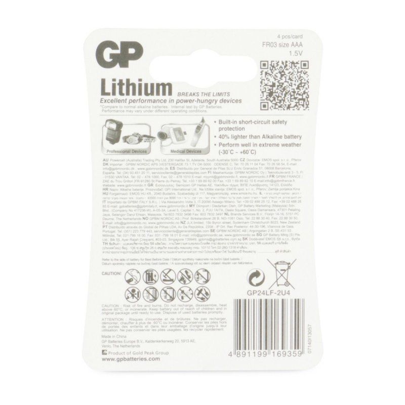 GP Batteries Lithium Primary AAA Single-use battery Alkaline