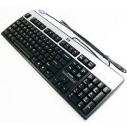 HP 434820-037 clavier Bureau PS/2 QWERTY Anglais britannique Noir, Argent
