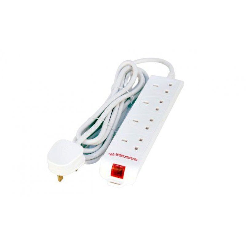 Microconnect MC-UKSURGESTRIP4-2M power extension 4 AC outlet(s) Indoor White
