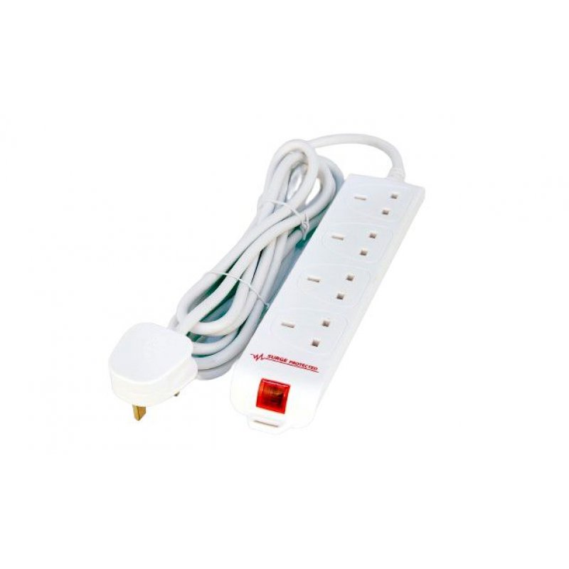 Microconnect MC-UKSURGESTRIP4-5M power extension 4 AC outlet(s) Indoor White