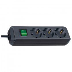 Brennenstuhl Eco-Line with switch and 1,5 mm² Ø cable multiprise 5 m 3 sortie(s) CA Noir