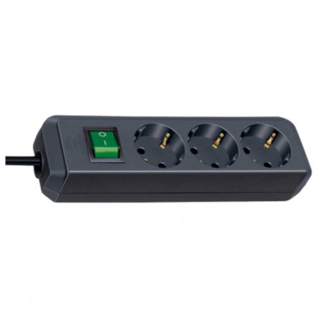 Brennenstuhl Eco-Line with switch and 1,5 mm² Ø cable multiprise 5 m 3 sortie(s) CA Noir