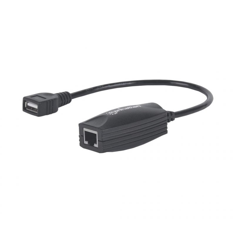 Manhattan USB-A Line Extender, for use with RJ45 network cable (not included), extends USB Device up to 60m, bus power,