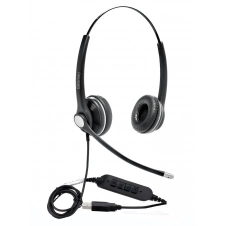eSTUFF GLB240400 écouteur/casque Avec fil Arceau Bureau/Centre d'appels USB Type-A Noir