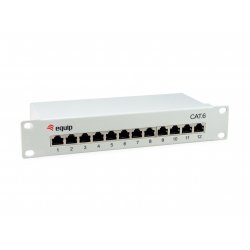 Equip 12-Port Cat.6 Shielded Patch Panel, Light Grey
