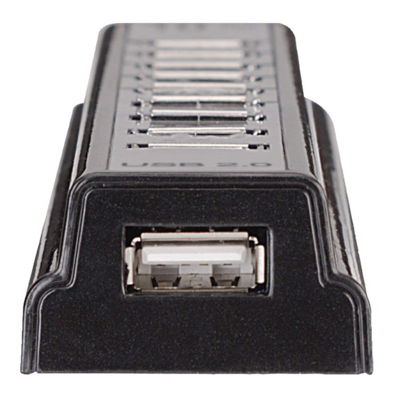 Manhattan 161572 hub & concentrateur USB 2.0 480 Mbit/s Noir, Argent