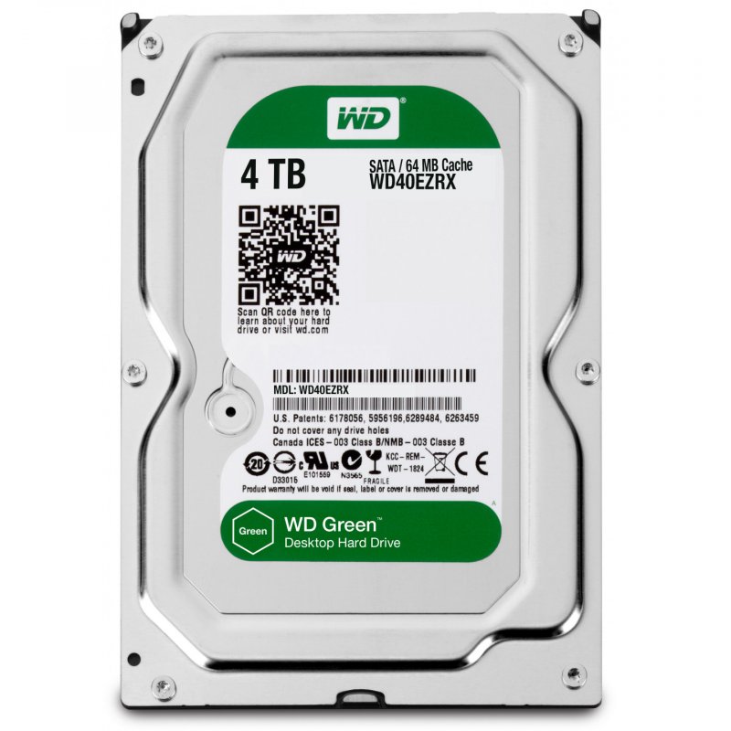 Western Digital Green 4TB disque dur 4 To Variable 64 Mo 3.5" Série ATA III