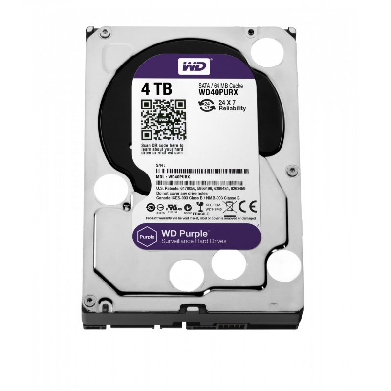 Western Digital Purple 4TB disque dur 4 To Variable 64 Mo 3.5" Série ATA III