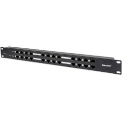 Intellinet PoE Patch Panel, 24 Port Patch Panel with 12 port RJ45 Data In and 12 port RJ45 Data and Power Out, Passive