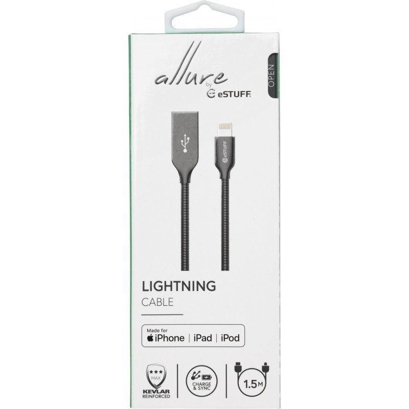 eSTUFF ES601165 lightning cable 1.5 m Grey