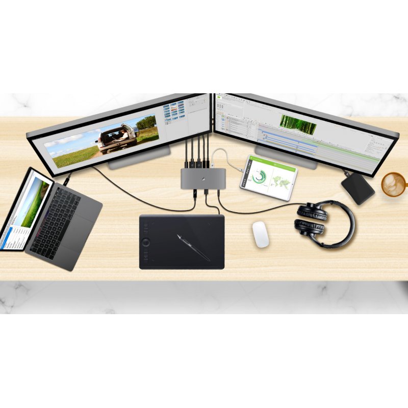 iogear GTD737 station d'accueil Thunderbolt 3 Noir, Gris