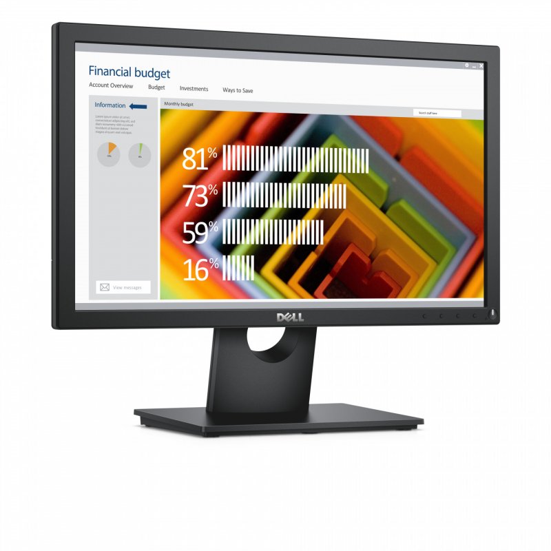 DELL E1916H LED display 48.3 cm (19") 1366 x 768 pixels WXGA LCD Black