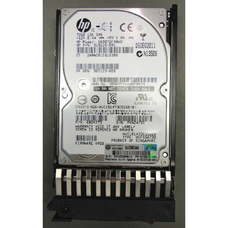 HPE 512743-001 internal hard drive 72 GB 15000 RPM 2.5" SAS