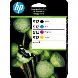 HP 912 Pack de 4 cartouches d'encre Noir/Cyan/Magenta/Jaune authentiques