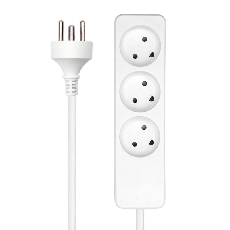 Power strip 3 outlets 5m White