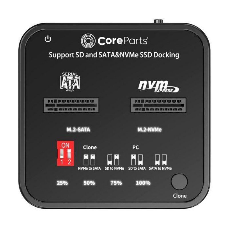 CoreParts MS-CLONER-M2-SD duplicateur de supports et de données Noir