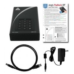 Apricorn Aegis Padlock DT FIPS USB3.0 4TB external hard drive USB Type-B 3.2 Gen 1 (3.1 Gen 1) Black