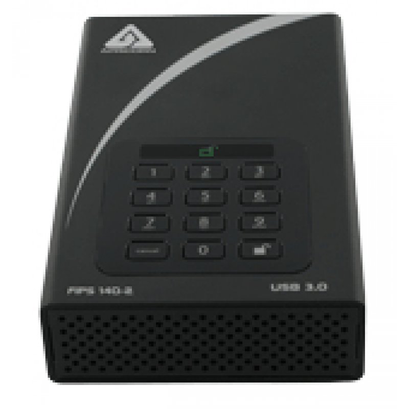 Apricorn Aegis Padlock DT FIPS USB3.0 4TB disque dur externe 4 To USB Type-B 3.2 Gen 1 (3.1 Gen 1) Noir