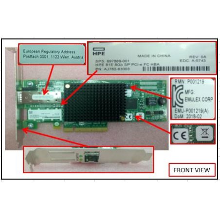 BD HP 81E 8GB SP PCI-E FC HBA