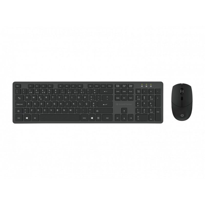 Conceptronic ORAZIO01PT clavier Souris incluse Bureau RF sans fil QWERTY Portuguais Noir