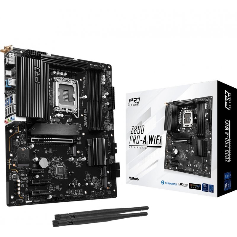 ASRock Z890 Pro-A WiFi, Intel Z890 Mainboard, Sockel LGA 1851, Intel Z890, ATX, DDR5