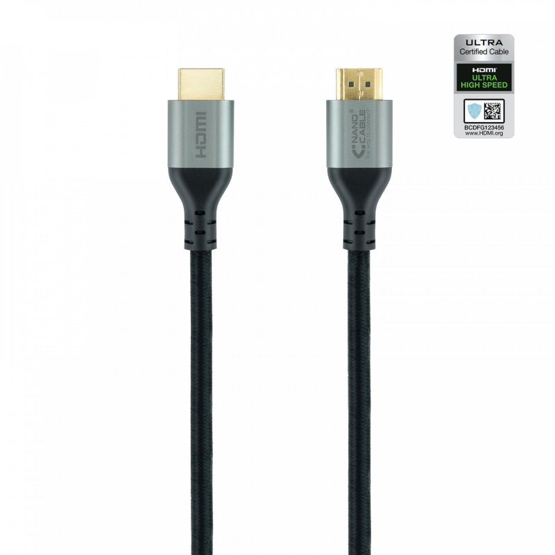 Câble Nanocable HDMI 2.1 M/M 1m (Noir/Gris)