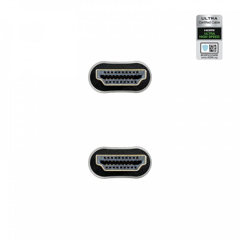 Câble Nanocable HDMI 2.1 M/M 2m (Noir/Gris)