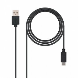 Câble Nanocable USB-A/C 2.0 M/M 1m (Noir)